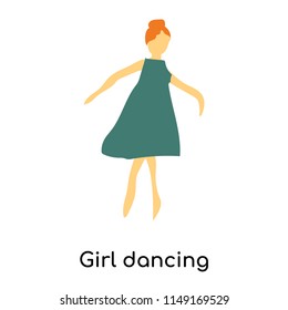 Girl dancing vector vector isolated on white background for your web and mobile app design, Girl dancing vector logo concept