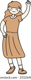 A girl dancing and waving, bringing fun and cheer to any party event