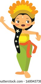 A Girl Dancing Wearing Bali Traditional Dress, Indonesia