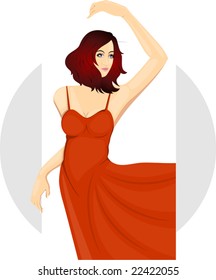  girl dancing in a white shade background	