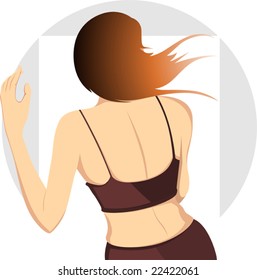 girl dancing in a white shade background	