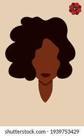 girl with dark skin. African American. woman with beautiful hair, beautiful hairstyle. brunette girl with curly hair. women of different nationalities. Feminism, Sisterhood, Equality. Women's friendsh