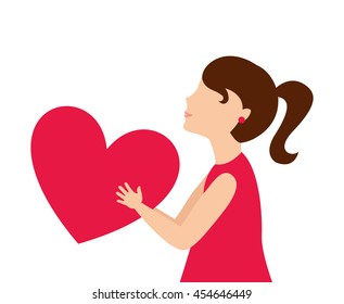 girl daughter gift icon vector isolated graphic