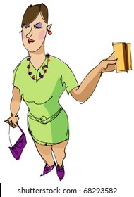 girl with debit card