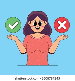 Girl decision between yes or no