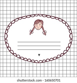 girl, decorative frame