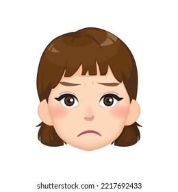 a girl in deep in thought Isolated vector image on white background