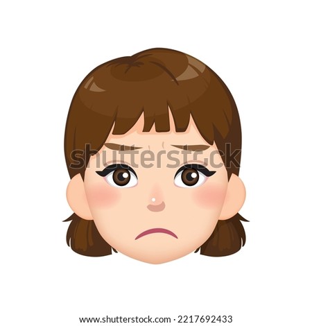 a girl in deep in thought Isolated vector image on white background