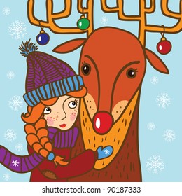 girl and deer