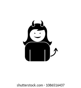 girl demon icon. Element for mobile concept and web apps. Detailed girl demon icon can be used for web and mobile. Premium icon on white background