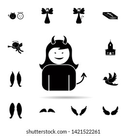 girl demon icon. Universal set of angel and demon for website design and development, app development