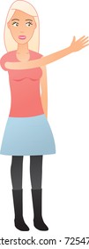 Girl demonstrating an object