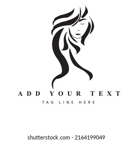 Girl design logo vector art illustration