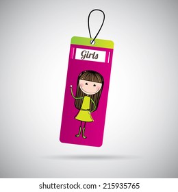 girl design over gray background vector illustration