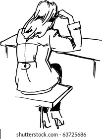 girl at the desk