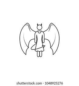 girl devil icon. Element of angel and demon icon for mobile concept and web apps. Thin line  icon for website design and development, app development. Premium icon on white background