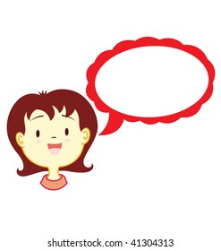 Girl With Dialog Balloon