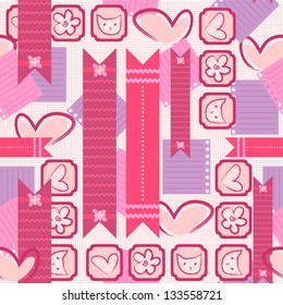 Girl diary cute feminine seamless pattern