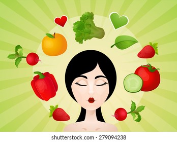 Girl, diet, nutrition, health, I love, vegetables