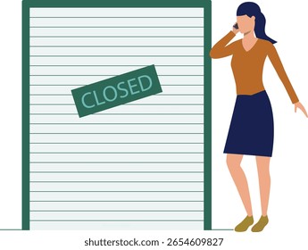 A menina fecha a loja diligentemente, apagando as luzes e trancando as portas, garantindo que tudo esteja seguro para a noite.
