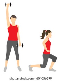 Girl Dioing Exercise on White Background Vector Illustration EPS10