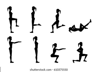 Girl Dioing Exercise on White Background Vector Illustration EPS10