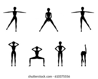 Girl Dioing Exercise on White Background Vector Illustration EPS10