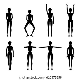 Girl Dioing Exercise on White Background Vector Illustration EPS10