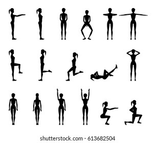 Girl Dioing Exercise on White Background Vector Illustration EPS10