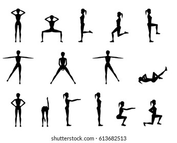 Girl Dioing Exercise on White Background Vector Illustration EPS10