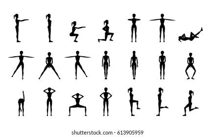 Girl Dioing Exercise on White Background Vector Illustration EPS10