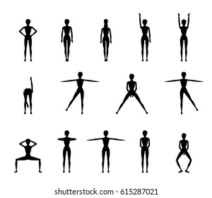 Girl Dioing Exercise on White Background Vector Illustration EPS10