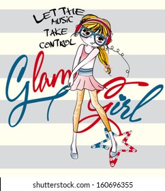 girl disco dance cartoon