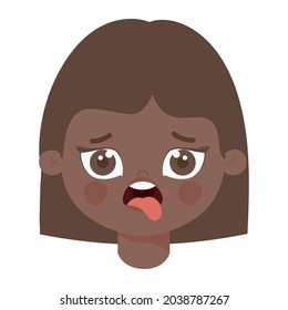 girl with disgust over white