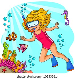 girl diving in the sea (JPEG version available in my gallery)