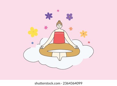 girl do meditation, female meditating, relax, relaxing, peaceful, peace
