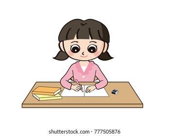 A girl. I do my homework.