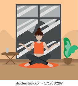 Girl Do Yoga For Mental Building and Psychologist Balancing