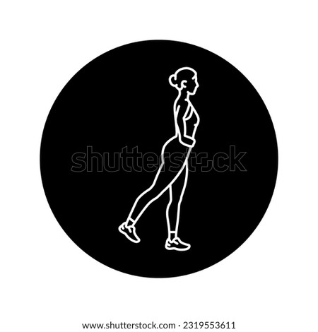 Girl does exercise on the buttocks legs and buttocks black line icon. Pictogram for web page, mobile app, promo.