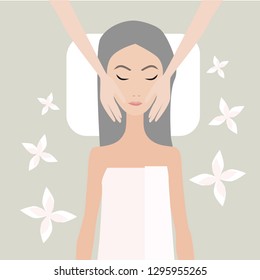 Girl does face massage