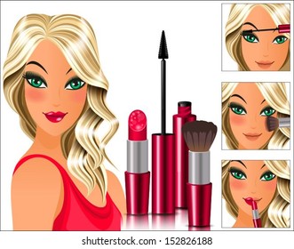 The girl does makeup