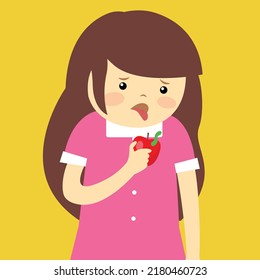 the girl does not want to eat strawberries