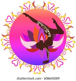 girl does yoga