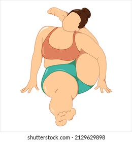 The girl does yoga, good stretching.