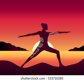女性 夕日 海 のイラスト素材 画像 ベクター画像 Shutterstock