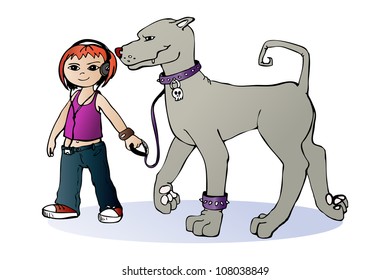 Girl with a dog