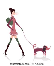 Girl with dog