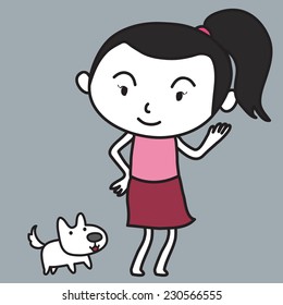 Girl and dog