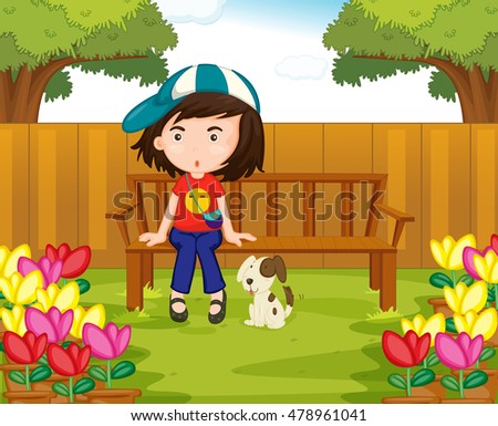 Similar – Image, Stock Photo Garden bench on a wooden fence