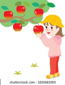 La chica que hace recolección de manzanas